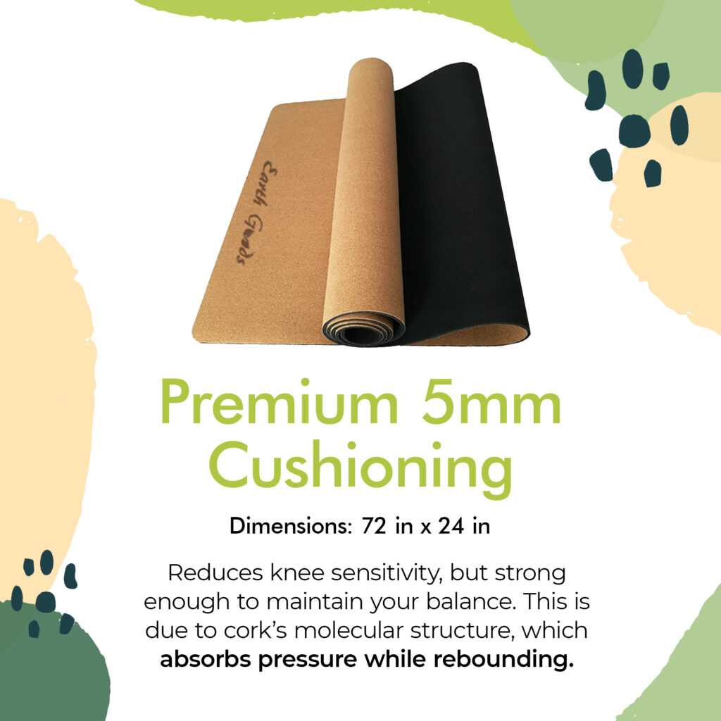 Premium Cushioning Earth Goods Cork Yoga Mat